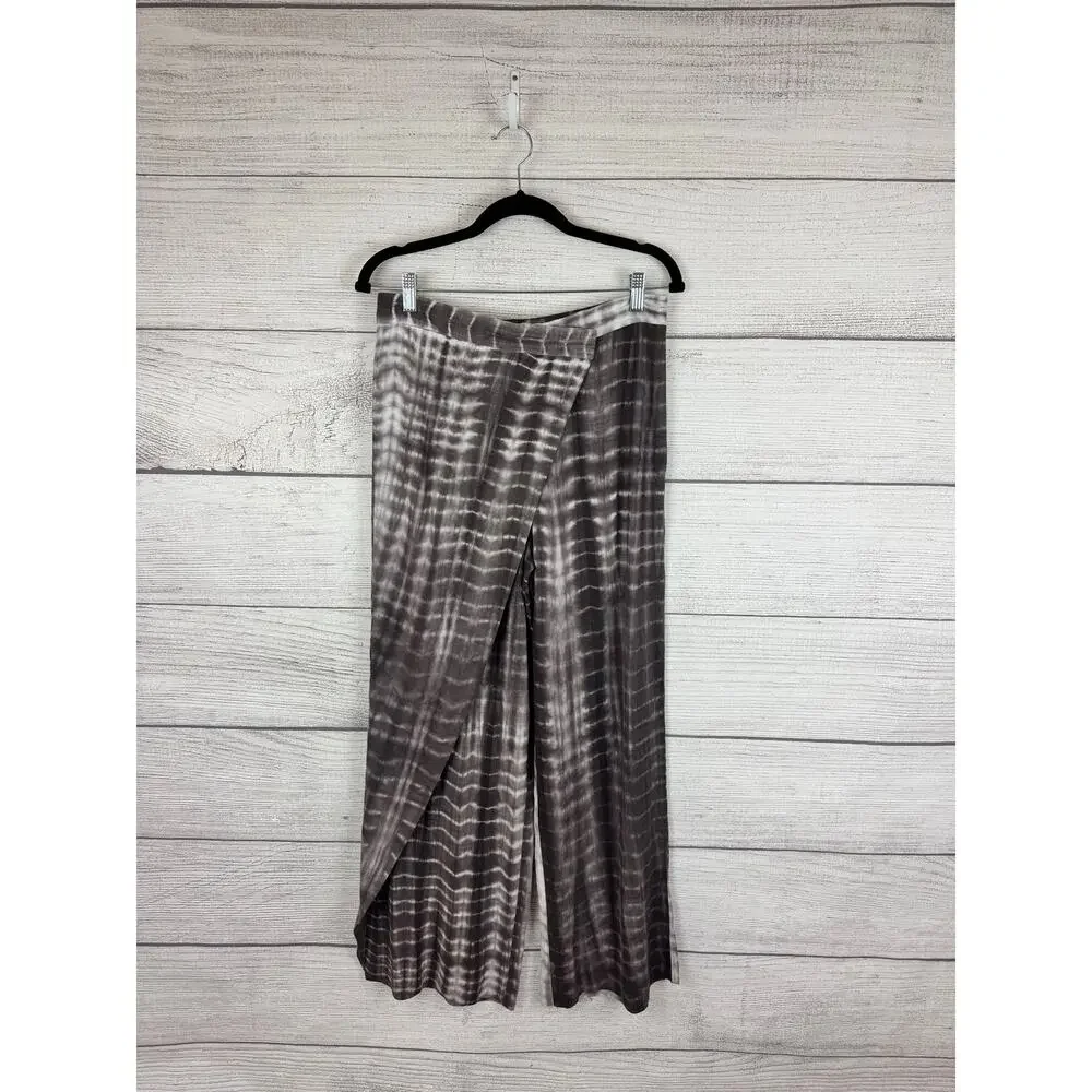Zara Women's Tie Dye Wrap Linen Wide Leg Pants Size Medium